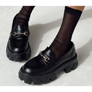 Princess Polly PENNY LANE Platform Loafers  Black New Size 6